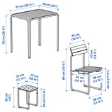 FURUÖN Table avec 2 chaises+2 repose-pieds, brun/extérieur