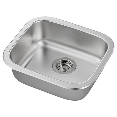 FYNDIG Évier à encastrer, 1 bac, acier inox, 18 1/8x15 3/4 "