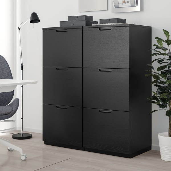 GALANT Rangement pour dossiers, frêne plaqué teinté noir, 40 1/8x47 1/4 "