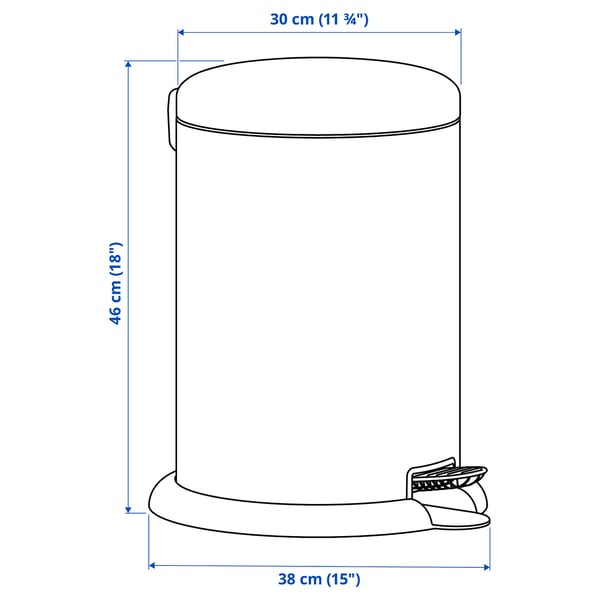 GÅNGSKYFFEL Poubelle à pédale, gris-vert, 5 gallon