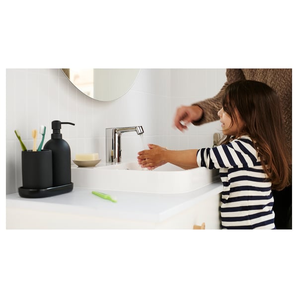 GANSJÖN Accessoires salle de bains, 3 pces, noir