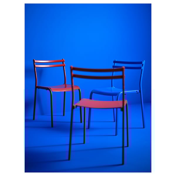 GENESÖN Chaise, métal/rouge