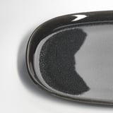 GLADELIG Assiette, gris foncé, 12x7 ½ "