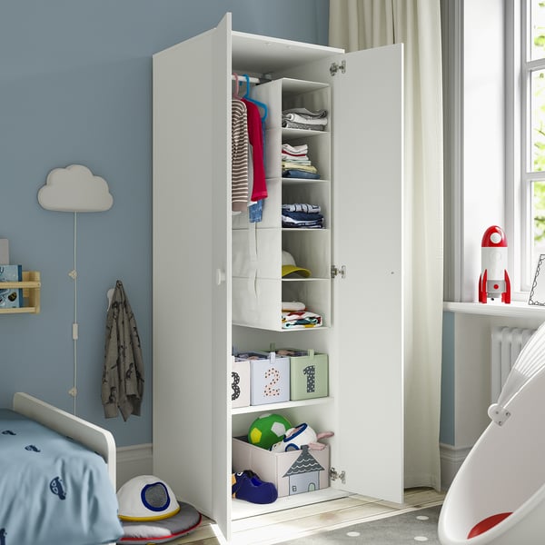 GODISHUS Armoire-penderie, blanc, 23 5/8x21 1/4x70 1/8 "