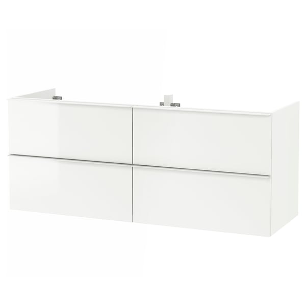 Godmorgon Meuble Pour Lavabo 4 Tiroirs Ultrabrillant Blanc Ikea