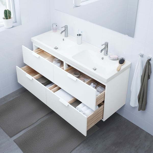Godmorgon Odensvik Meuble Pour Lavabo 4 Tiroirs Blanc Mitigeur Lavabo Dalskar 143x49x64cm Magasinez Ici Ikea
