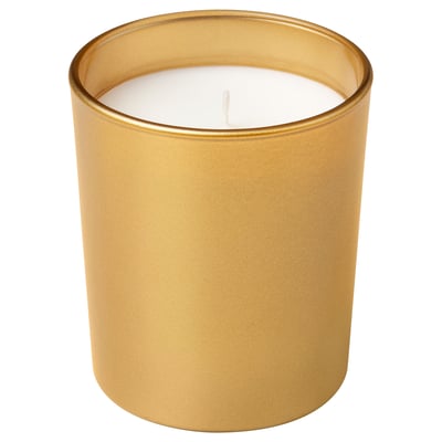 GOKVÄLLÅ Bougie parfumée en verrine, bois de santal et patchouli, 50 hr