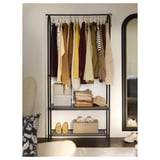 GRÅFJÄLLET Portant avec étagère à chaussures, anthracite, 35 3/8x14 1/8x68 7/8 "