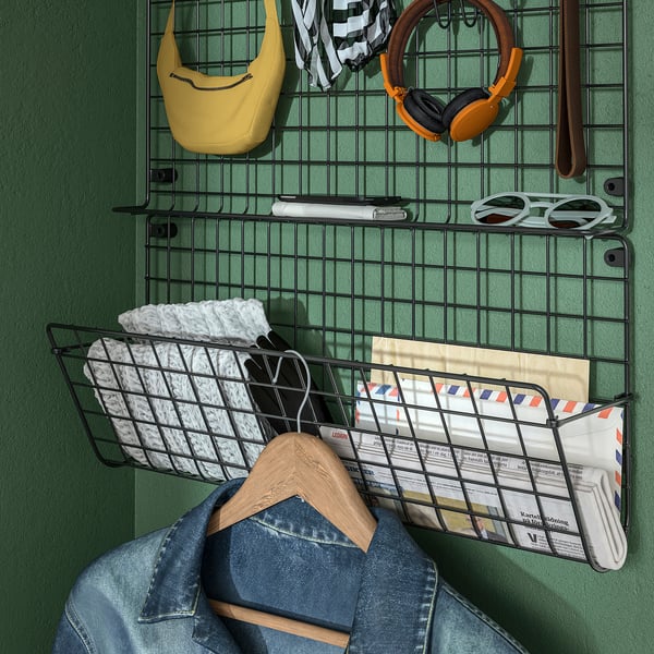 GREJIG Rangement mural, gris, 22 7/8x6 3/4x11 "