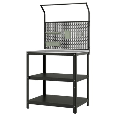 GRILLSKÄR Îlot de cuisine et panneau arrière, acier inox/extérieur, 33 7/8x24x69 1/4 "