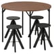 GRÖTÅN / RUDSTORP Table+4 tabourets, pin teinté brun/noir, 41 3/8 "