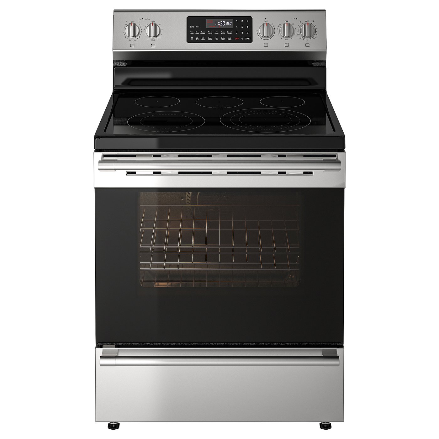 GRUNDLÄGGA cuisinière à surface vitrocéramique, acier inox IKEA CA