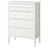 GULLABERG Commode à 6 tiroirs, blanc/fonction ouverture/fixation, 35x18 7/8x48 "