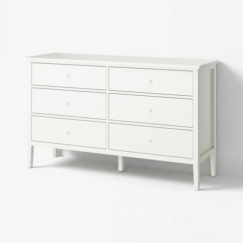 GULLABERG Commode à 6 tiroirs - blanc/fonction ouverture/fixation 168x48x100 cm (66 1/8x18 7/8x39 3/8 ")
