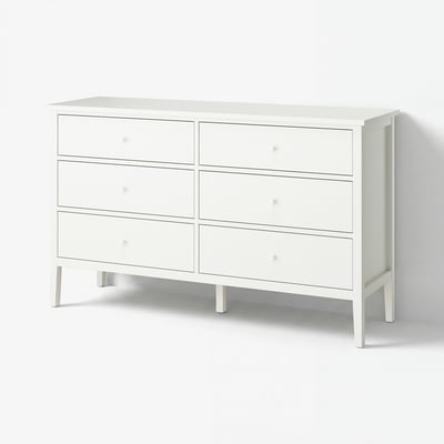 GULLABERG Commode à 6 tiroirs, blanc/fonction ouverture/fixation, 66 1/8x18 7/8x39 3/8 "
