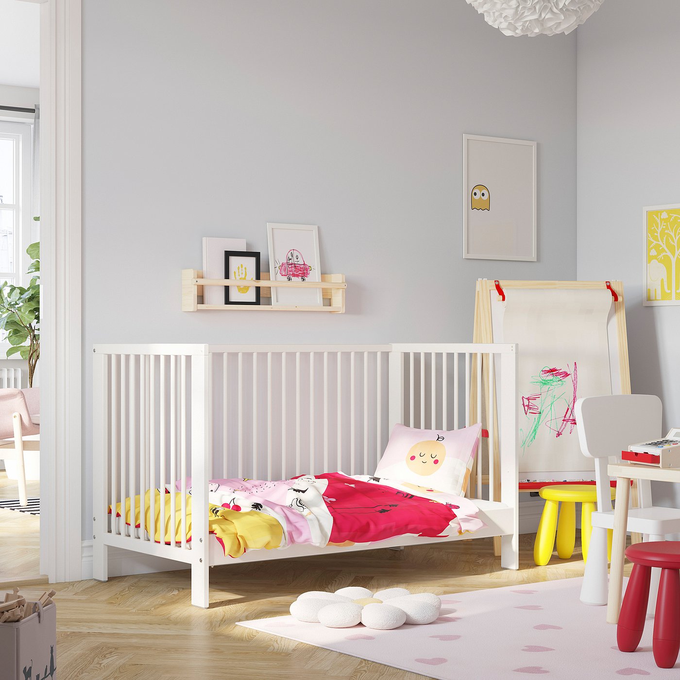 IKEA 子供用ベッド GULLIVER GULLIVER lit de bébé, blanc, 70x132 cm (271/2x52
