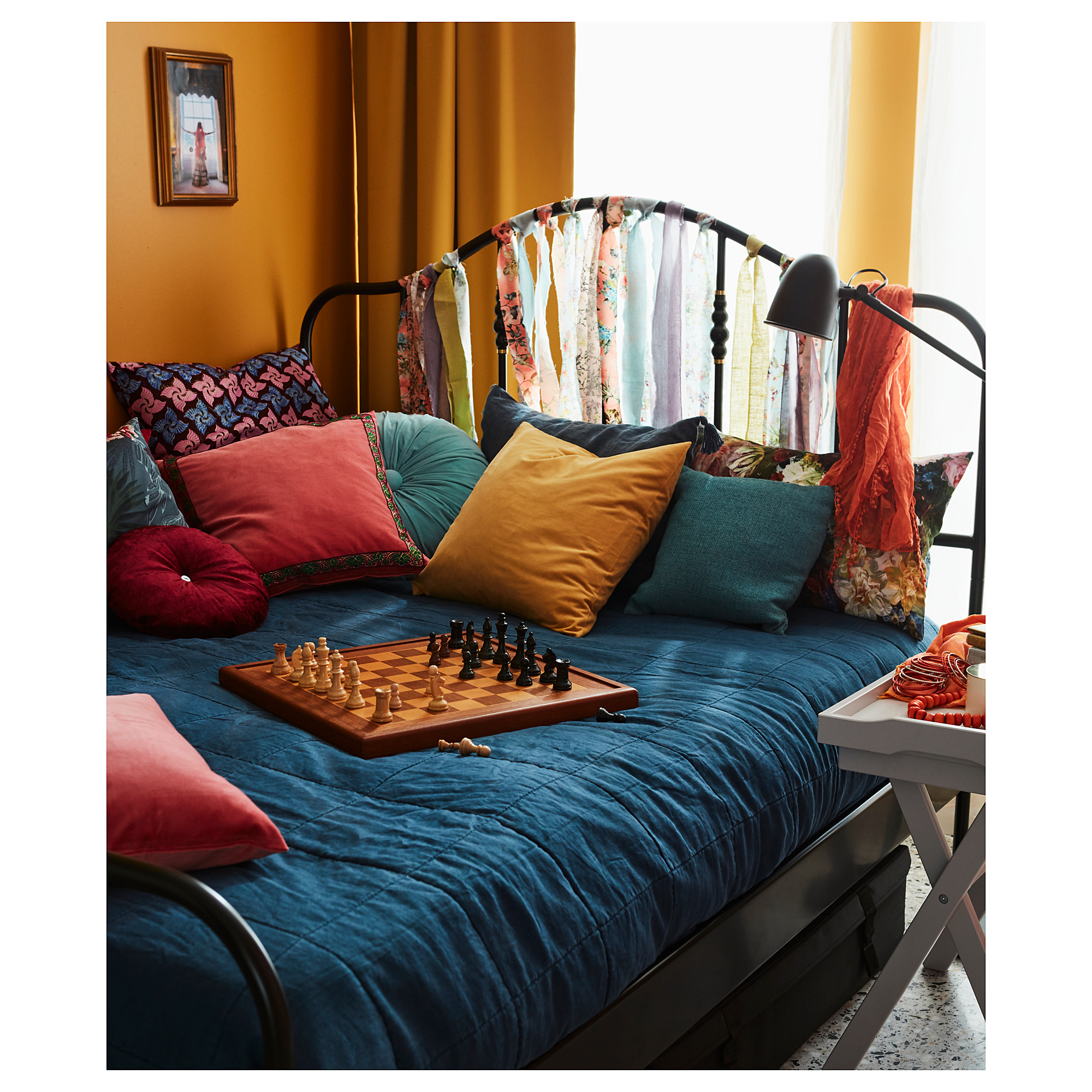 GULVED Couvre-lit, bleu foncé, Grand deux places/tg deux ...