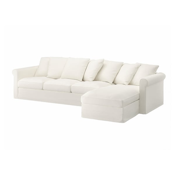 HÄRLANDA Housse canapé 4 places, avec méridienne/Inseros blanc