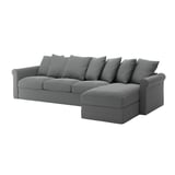 HÄRLANDA Housse canapé 4 places, avec méridienne/Ljungen gris moyen