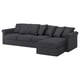 HÄRLANDA Housse canapé 4 places, avec méridienne/Sporda gris foncé