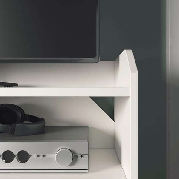 HAUGA Agencement télé/rangement, blanc, 108 5/8x18 1/8x45 5/8 "