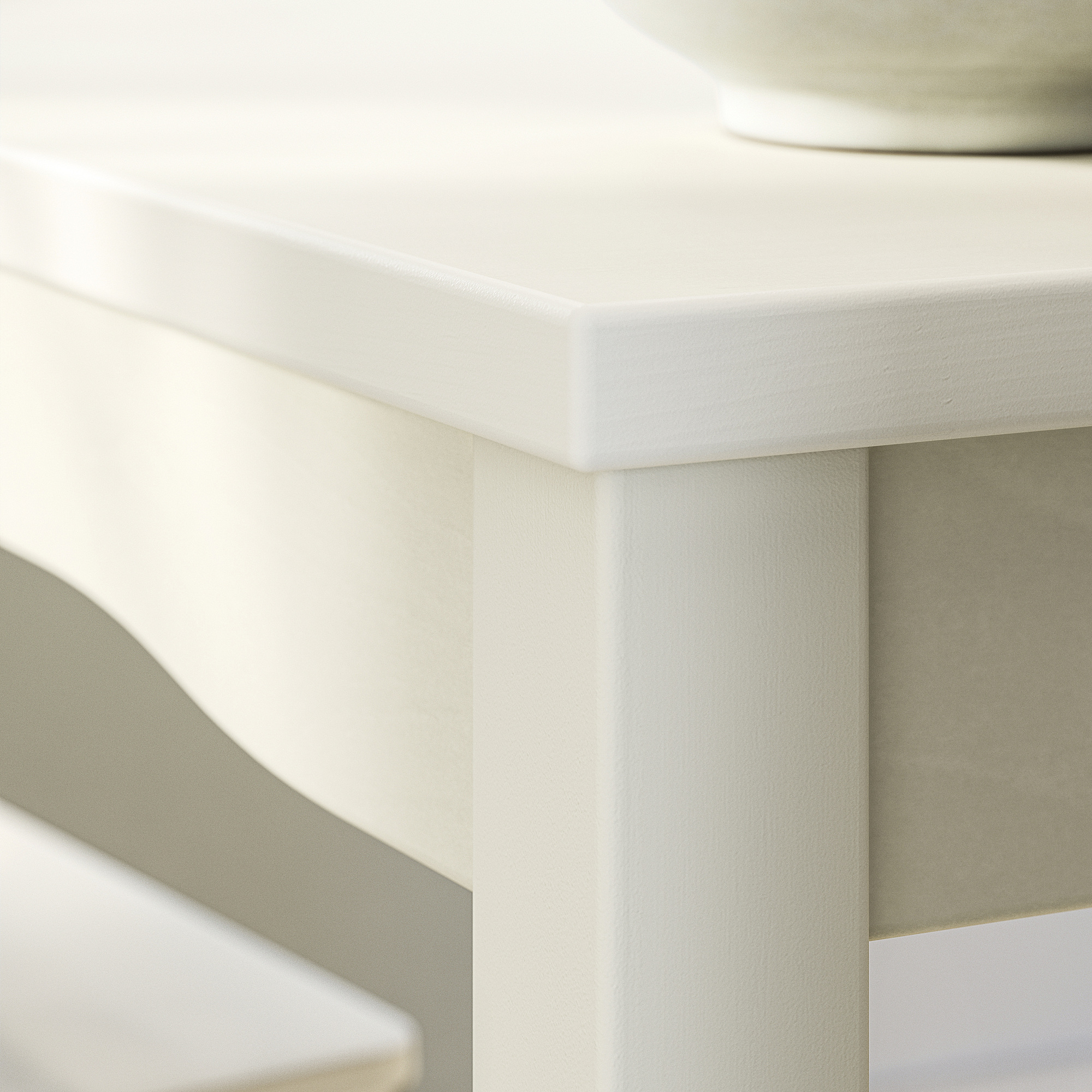 HAUGA / HÖGVED Table et 4 chaises, blanc/bouleau plaqué, 46 1/2x29 1/8 "