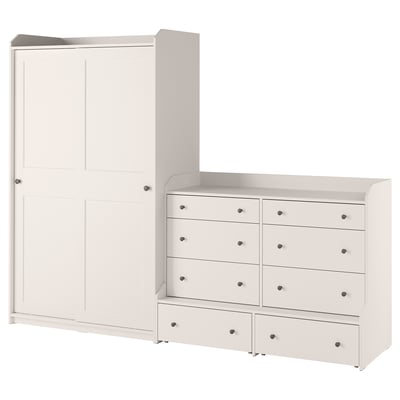 HAUGA Rangement avec tiroirs, blanc, 100 3/4x21 5/8x78 3/8 "