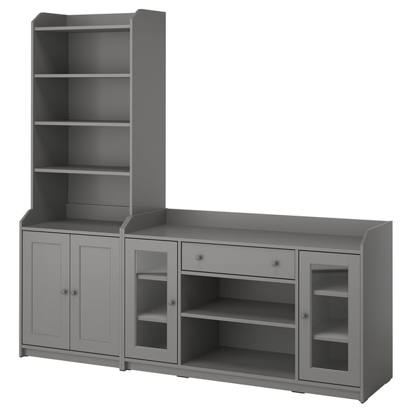 HAUGA Rangement, gris, 82 5/8x18 1/8x78 3/8 "