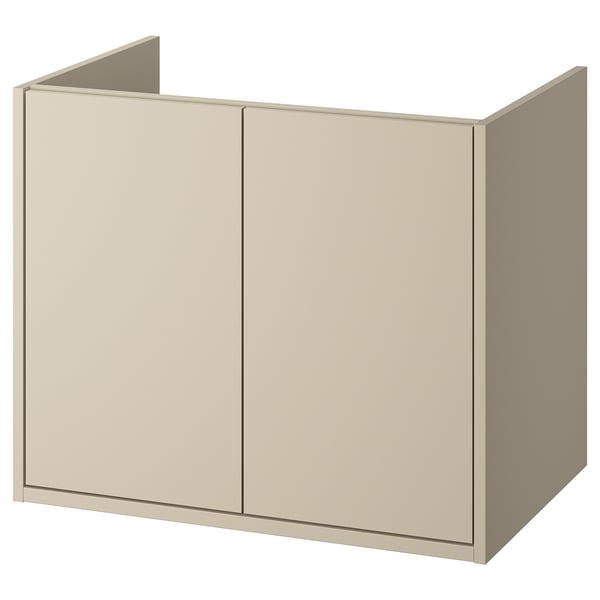 HAVBÄCK Meuble-lavabo à portes, beige, 30x21x25 1/8 "