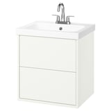 HAVBÄCK / ORRSJÖN Meuble à tiroirs/lavabo/mitigeur, blanc, 25x21 3/4x27 5/8 "