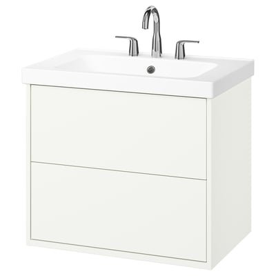 HAVBÄCK / ORRSJÖN Meuble à tiroirs/lavabo/mitigeur, blanc, 31x21 3/4x27 5/8 "