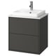 HAVBÄCK / ORRSJÖN Meuble à tiroirs/lavabo/mitigeur, gris foncé/blanc marbré, 25x21 1/2x28 3/8 "