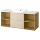 HAVBÄCK / ORRSJÖN Meuble de sdb avec lavabo, beige/effet chêne/blanc marbré, 61x21 1/2x28 3/8 "