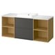 HAVBÄCK / ORRSJÖN Meuble de sdb avec lavabo, gris foncé/effet chêne/blanc marbré, 61x21 1/2x28 3/8 "