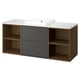 HAVBÄCK / ORRSJÖN Meuble de sdb avec lavabo, gris foncé/effet chêne brun/blanc marbré, 61x21 1/2x28 3/8 "