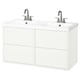 HAVBÄCK / ORRSJÖN Meuble-lav à tiroirs/lav/mitigeurs, blanc, 49x21 3/4x27 5/8 "