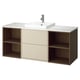 HAVBÄCK / ORRSJÖN Meuble lavabo/vasque/mitigeur, beige/effet chêne brun/blanc marbré, 61x21 1/2x28 3/8 "