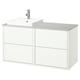 HAVBÄCK / ORRSJÖN Meuble lavabo/vasque/mitigeur, blanc/gris eff pierre, 49x21 1/2x28 3/8 "