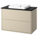 HAVBÄCK / ORRSJÖN Meuble sdb avec tiroirs/lavabo, beige/noir marbré, 37x21 1/2x28 3/8 "