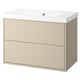 HAVBÄCK / ORRSJÖN Meuble sdb avec tiroirs/lavabo, beige, 37x21 3/4x27 5/8 "