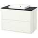 HAVBÄCK / ORRSJÖN Meuble sdb avec tiroirs/lavabo, blanc/effet marbre noir, 37x21 1/2x28 3/8 "