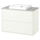 HAVBÄCK / ORRSJÖN Meuble sdb avec tiroirs/lavabo, blanc/gris eff pierre, 37x21 1/2x28 3/8 "