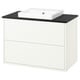HAVBÄCK / ORRSJÖN Meuble sdb avec tiroirs/lavabo, blanc/noir marbré, 37x21 1/2x28 3/8 "