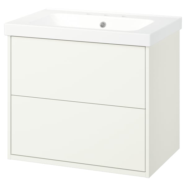 HAVBÄCK / ORRSJÖN Meuble sdb avec tiroirs/lavabo, blanc, 31x21 3/4x27 5/8 "