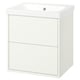 HAVBÄCK / ORRSJÖN Meuble sdb avec tiroirs/lavabo, blanc, 25x21 3/4x27 5/8 "