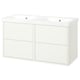 HAVBÄCK / ORRSJÖN Meuble sdb avec tiroirs/lavabo, blanc, 49x21 3/4x27 5/8 "