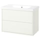 HAVBÄCK / ORRSJÖN Meuble sdb avec tiroirs/lavabo, blanc, 37x21 3/4x27 5/8 "