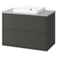 HAVBÄCK / ORRSJÖN Meuble sdb avec tiroirs/lavabo, gris foncé/gris eff pierre, 37x21 1/2x28 3/8 "