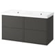 HAVBÄCK / ORRSJÖN Meuble sdb avec tiroirs/lavabo, gris foncé, 49x21 3/4x27 5/8 "