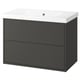 HAVBÄCK / ORRSJÖN Meuble sdb avec tiroirs/lavabo, gris foncé, 37x21 3/4x27 5/8 "
